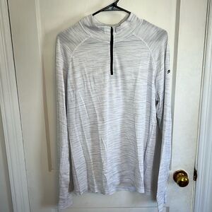 Fabletics Quarter Zip - Heather light grey - Size Large (men’s)